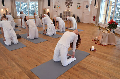 Consciousness of Fire - students performing asanas that amplify the innate fire